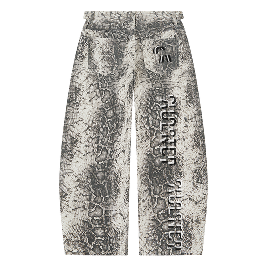 Come Back To Stay Pants in White Snake Print, back