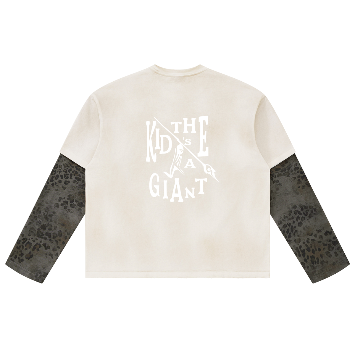 I Should Have Known Tee in White with Leopard Gray, back
