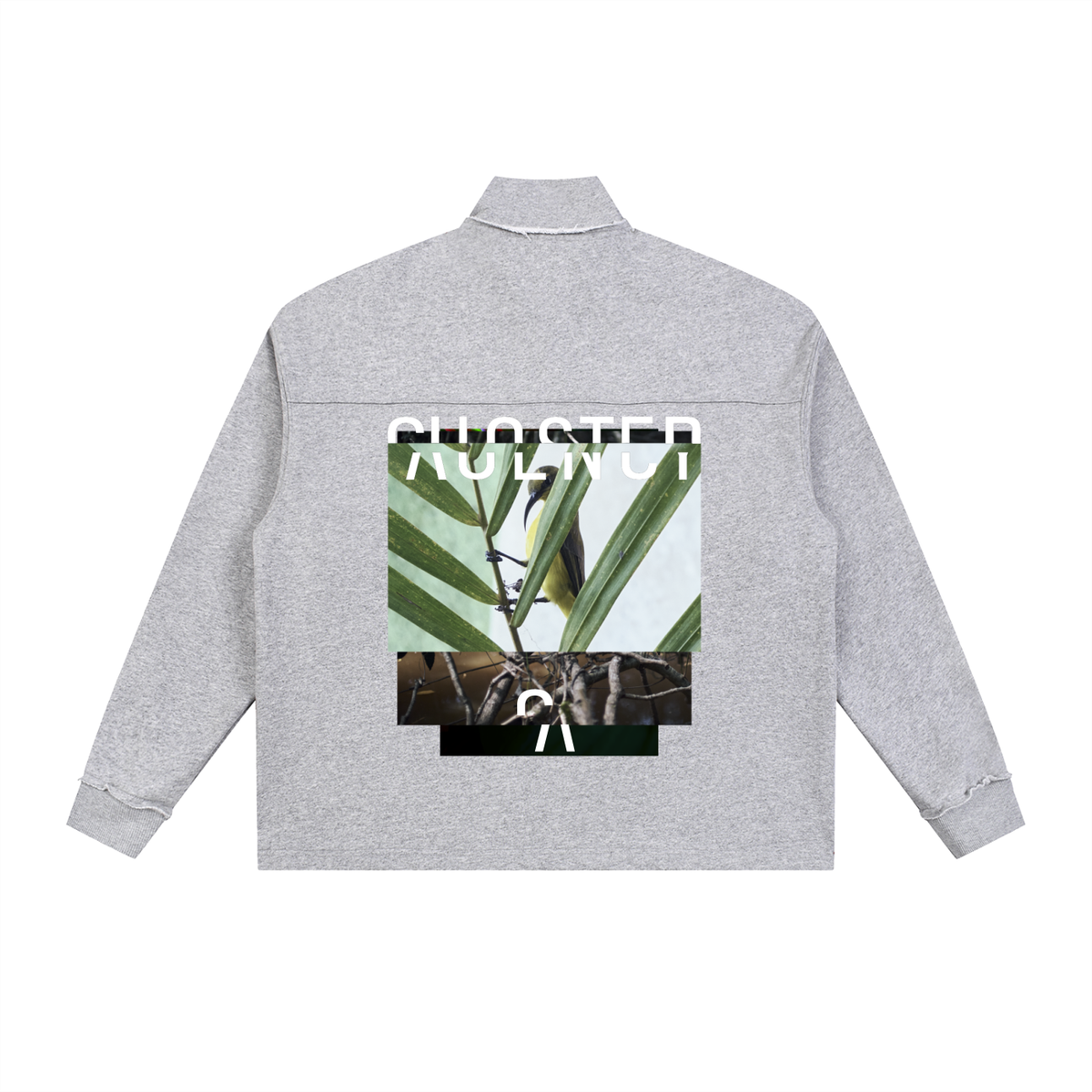 North, South, East & West Fleece in Flower Gray, back