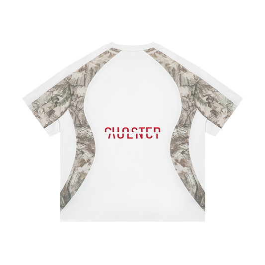 Gone Tee in White with Tree Camo