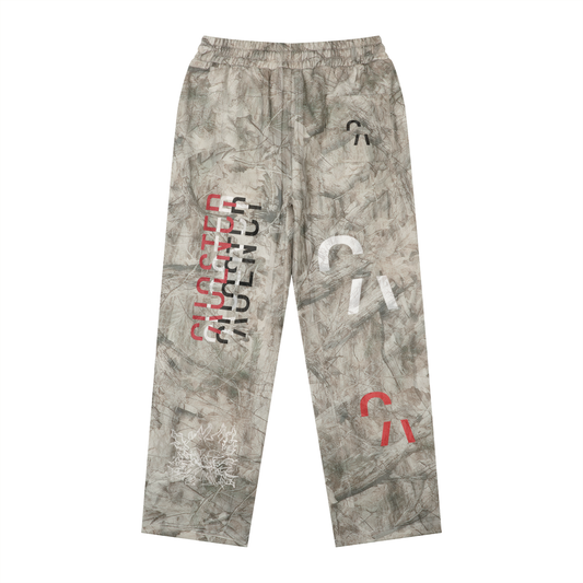 The Grass That Grows On The Land Sweatpants in Tree Camo Gray Apricot