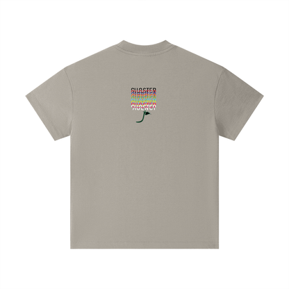 Settle Down Children Kids Tee in Gray Camel, back
