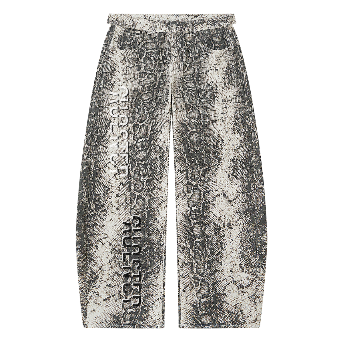 Come Back To Stay Pants in White Snake Print, front