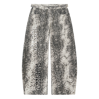 Come Back To Stay Pants in White Snake Print, front