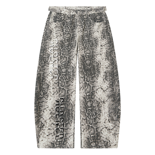 Come Back To Stay Pants in White Snake Print, front