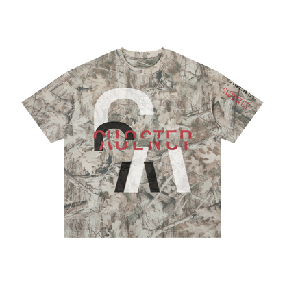 A Cell's Dimensions Tee in Tree Camo Gray Apricot