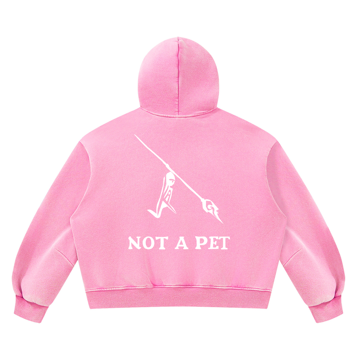 Peace Of Mind Hoodie in Pink, Not A Pet print, back