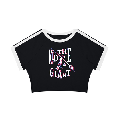 Pull Me Near Crop Tee in Black with White, MAKE ROOM, front
