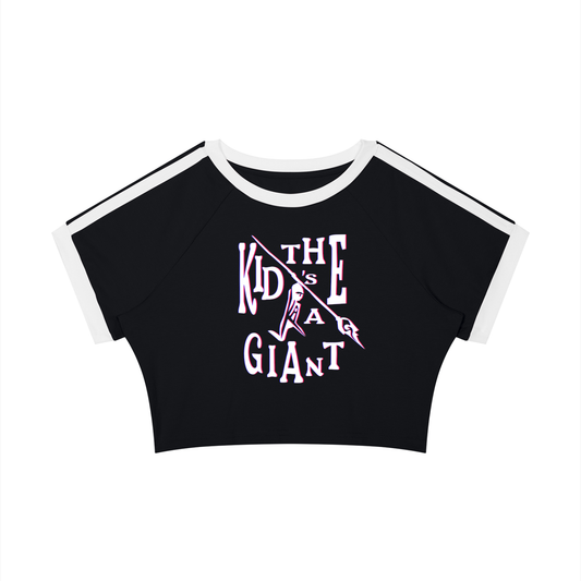 Pull Me Near Crop Tee in Black with White, MAKE ROOM, front