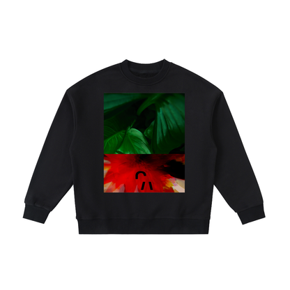 Sweet Song Birds Kids Crewneck in Black, front