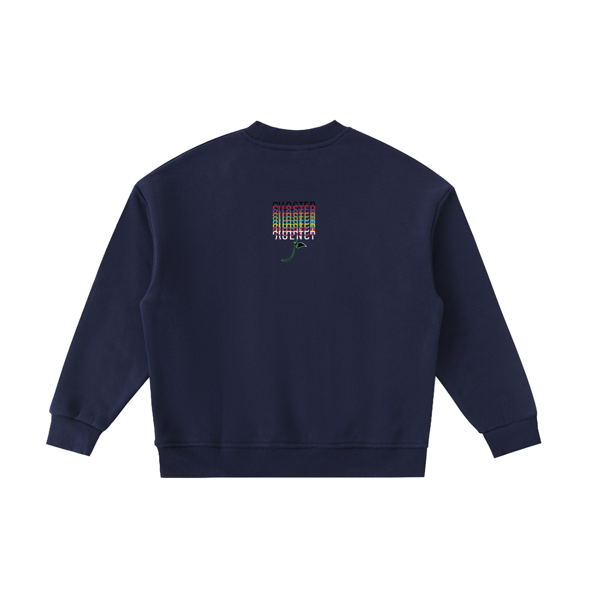 Sweet Song Birds Kids Crewneck in Navy Blue, back