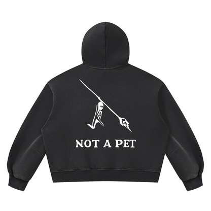 Peace Of Mind Hoodie in Black, Not A Pet print, back