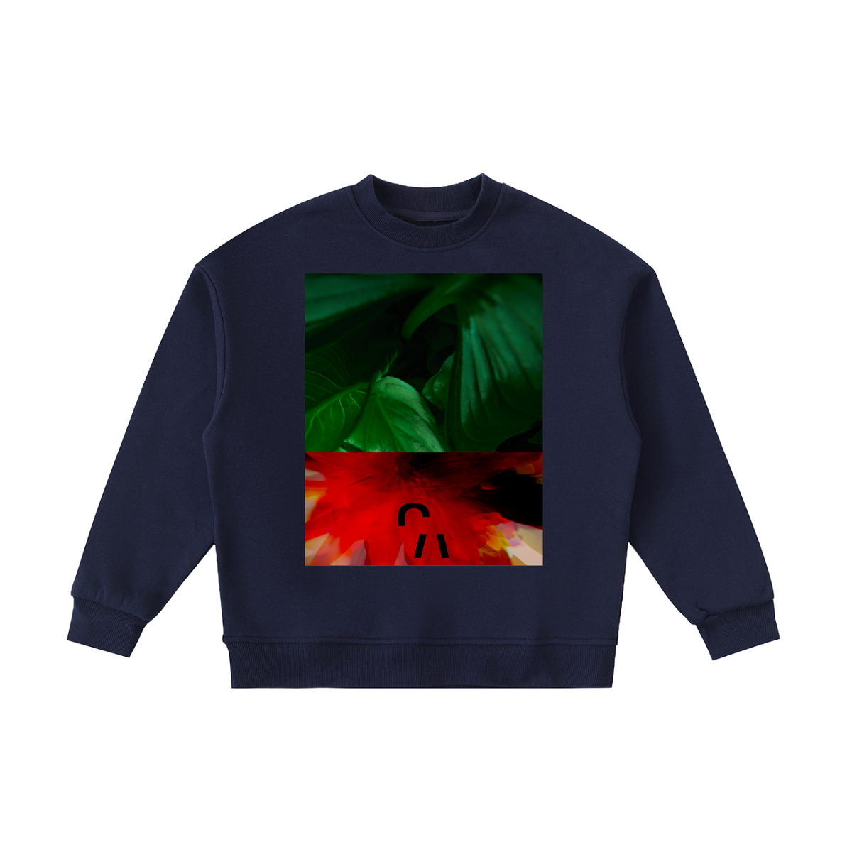 Sweet Song Birds Kids Crewneck in Navy Blue, front