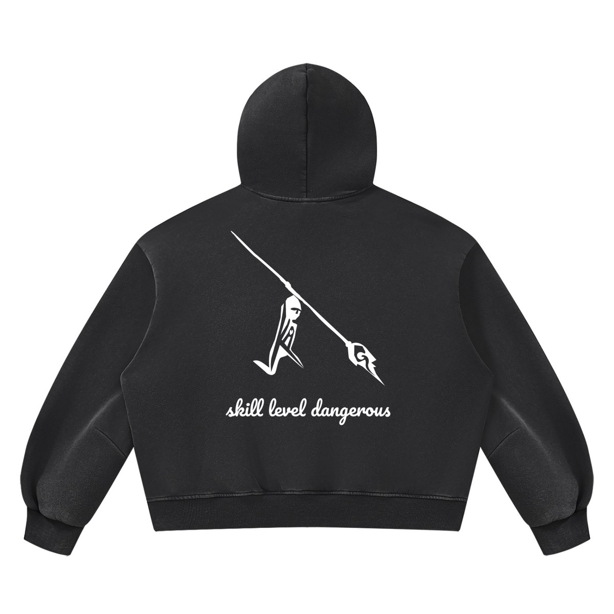 Peace Of Mind Hoodie in Black, Skill Level Dangerous print, back