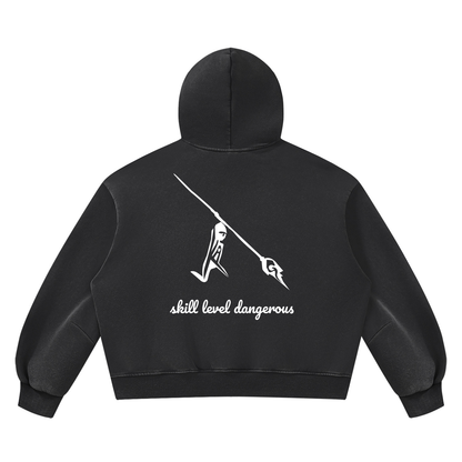 Peace Of Mind Hoodie in Black, Skill Level Dangerous print, back