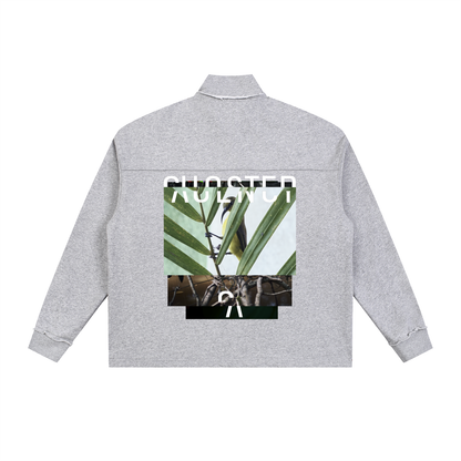 North, South, East & West Fleece in Flower Gray, back