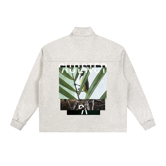 North, South, East & West Fleece in Oat Gray, back