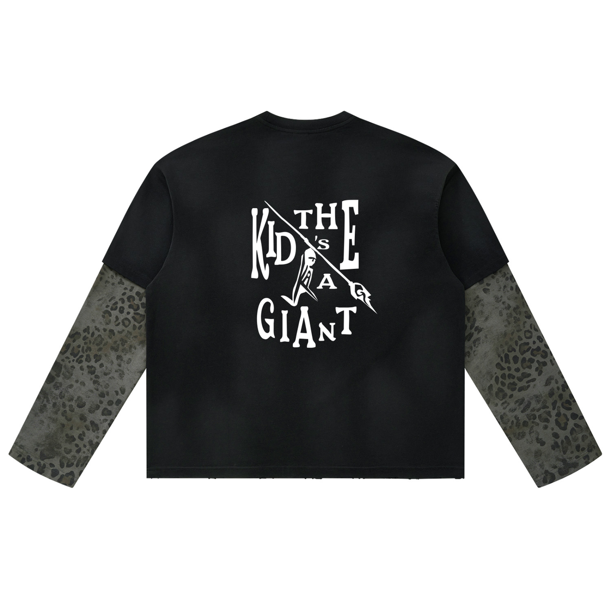 I Should Have Known Tee in Black with Leopard Gray, back