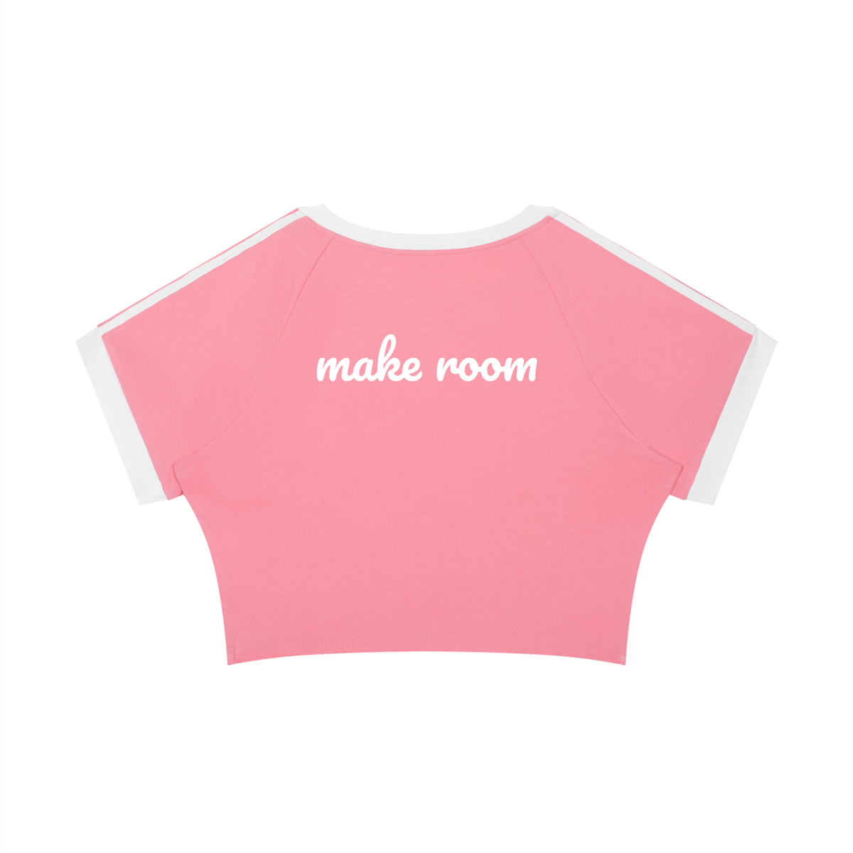Pull Me Near Crop Tee in Pink with Yellow, MAKE ROOM, back