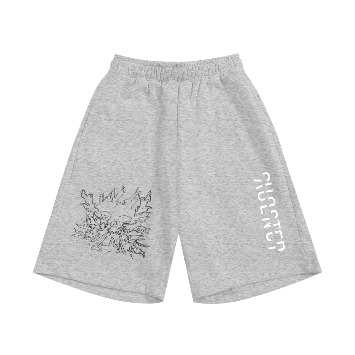 Sing This Song Kids Shorts in Flower Gray, front