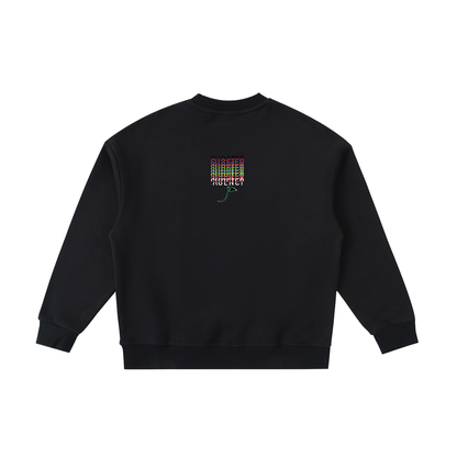 Sweet Song Birds Kids Crewneck in Black, back