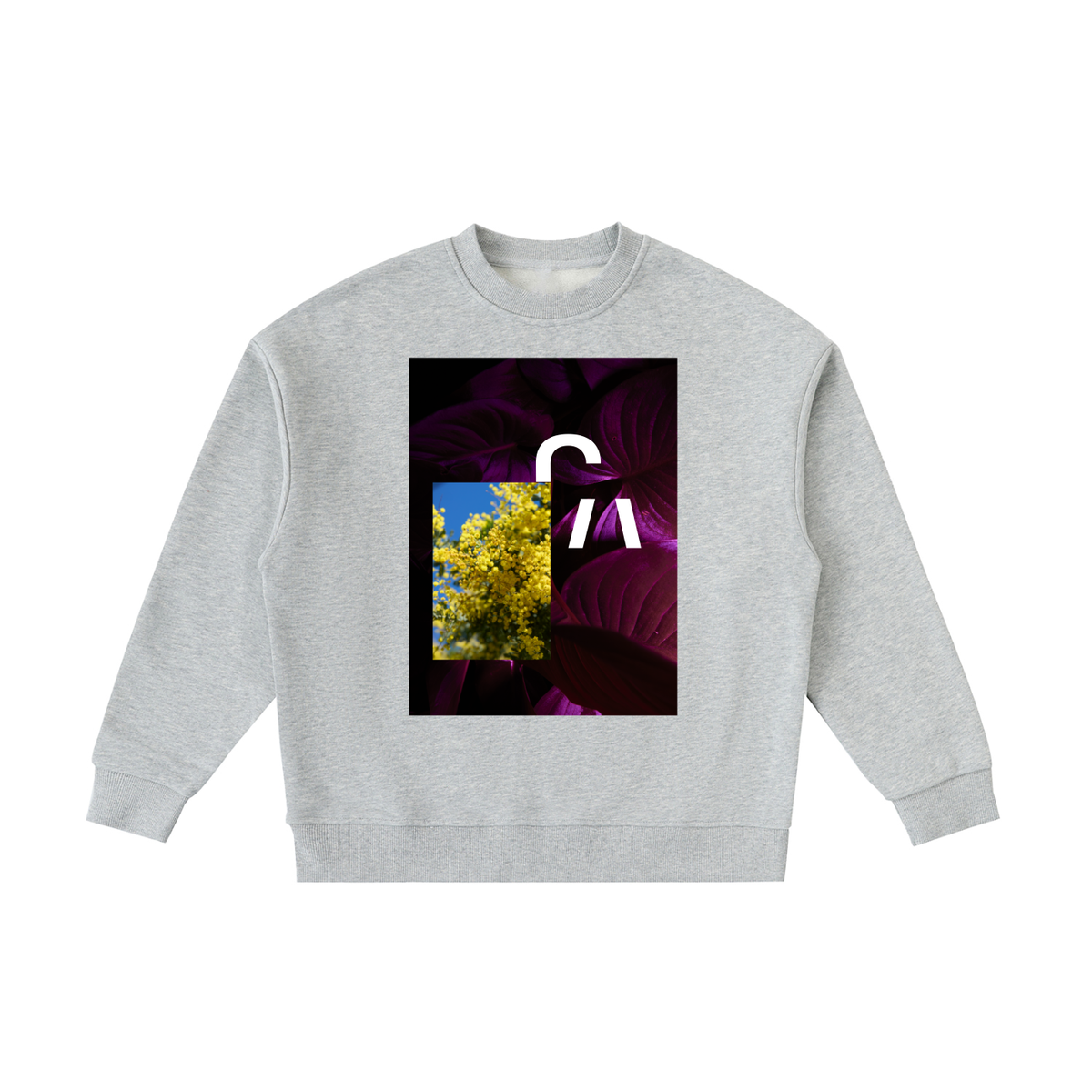 Treasure Isle Kids Crewneck in Flower Gray, front