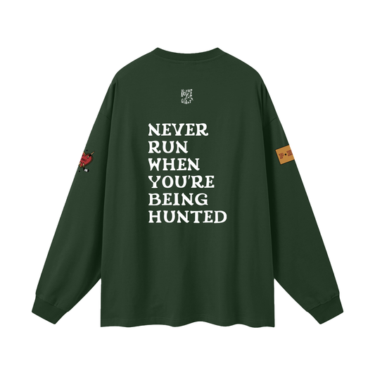 Shrugged Shoulders and Said Sleeve, Dark Green, back print