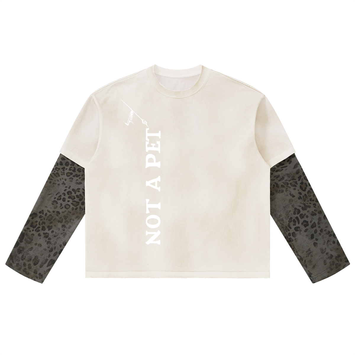 I Should Have Known Tee in White with Leopard Gray, front