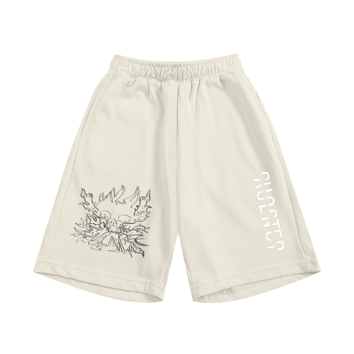 Sing This Song Kids Shorts in Light Apricot, front