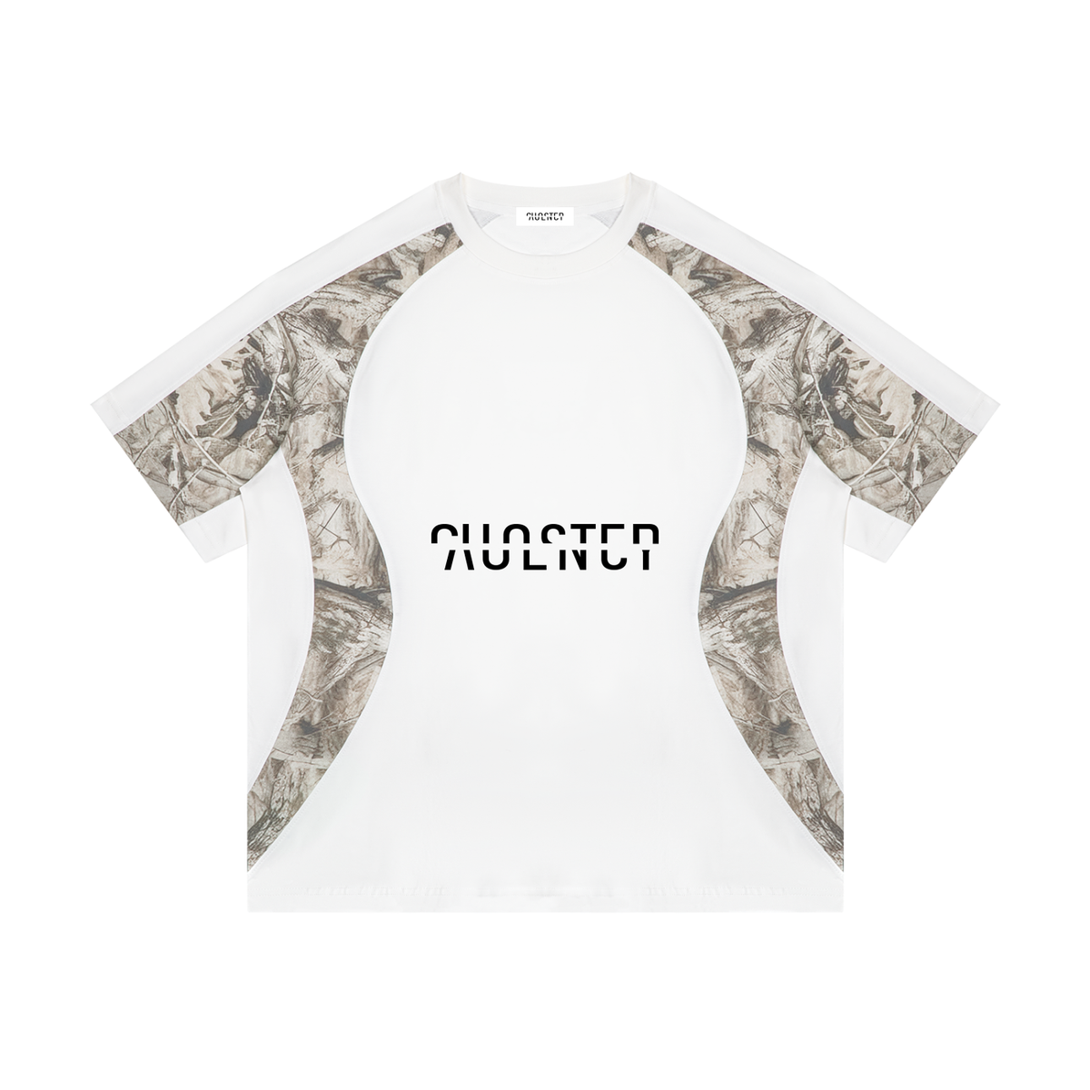 Gone Tee in White with Tree Camo