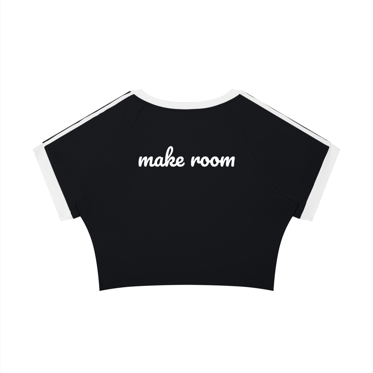 Pull Me Near Crop Tee in Black with Yellow, MAKE ROOM, back