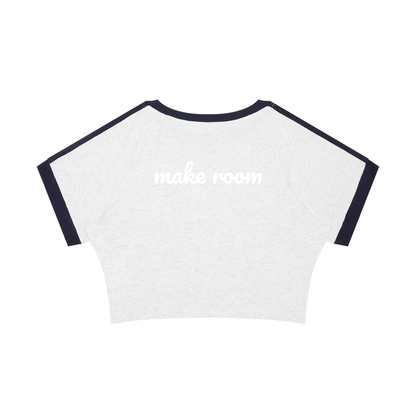 Pull Me Near Crop Tee in Flower Gray, MAKE ROOM, back