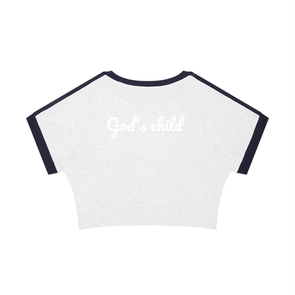 Pull Me Near Crop Tee in Flower Gray, GOD'S CHILD, back
