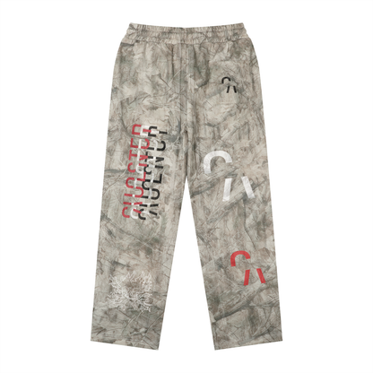 The Grass That Grows On The Land Sweatpants in Tree Camo Gray Apricot