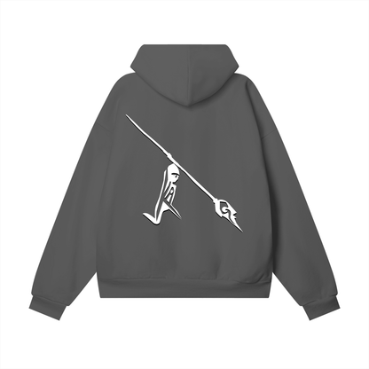 Please Believe Me Hoodie in Charcoal, back