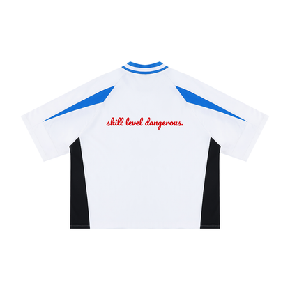 White with Blue