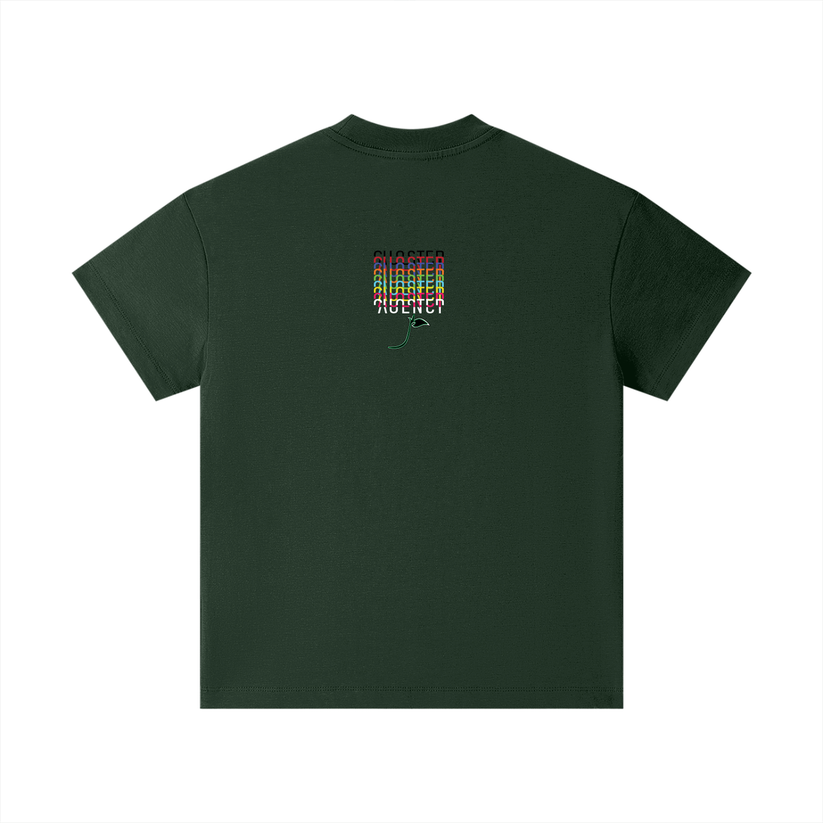 Settle Down Children Kids Tee in Blackish Green, back