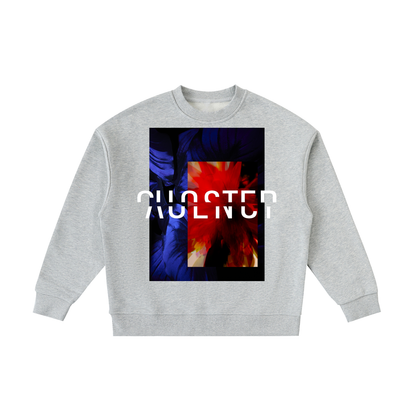 Can You Dig It Kids Crewneck in Flower Gray, front