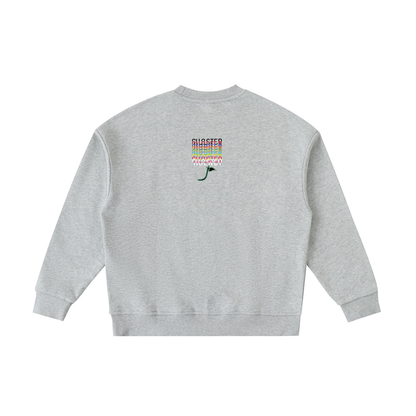 Boom Shaka Lacka Kids Crewneck in Flower Gray, back